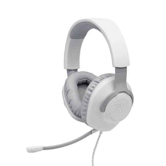 JBL Quantum 100 - White - Wired over-ear gaming headset with flip-up mic - Detailshot 1 image number null